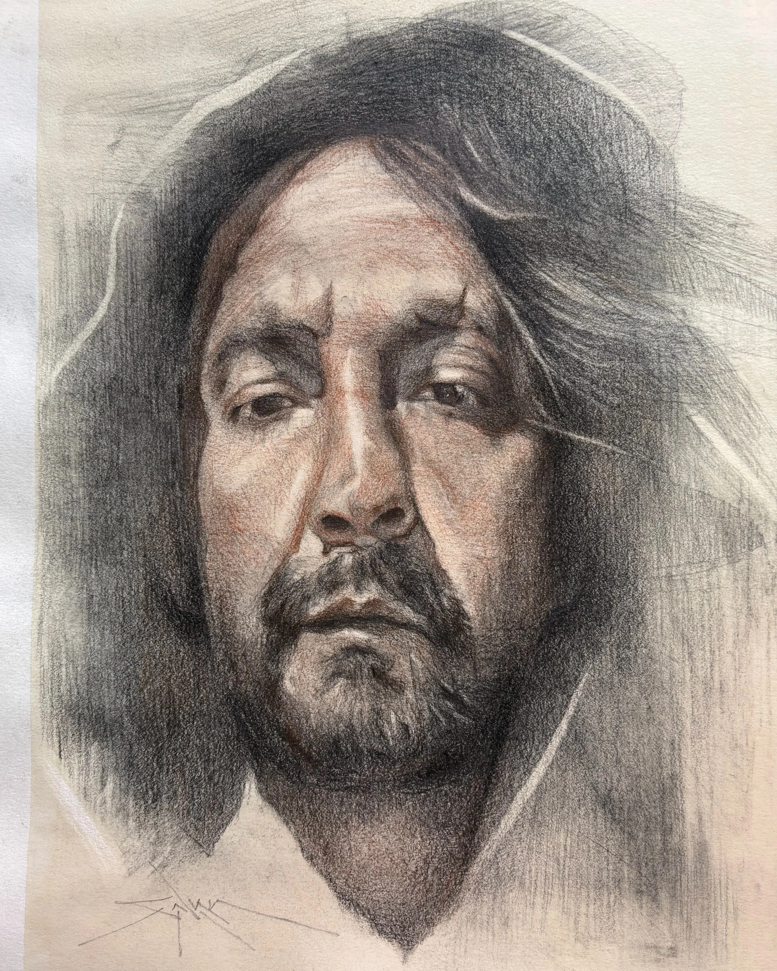 …mixed media on toned paper, 8” x 10”), 2026