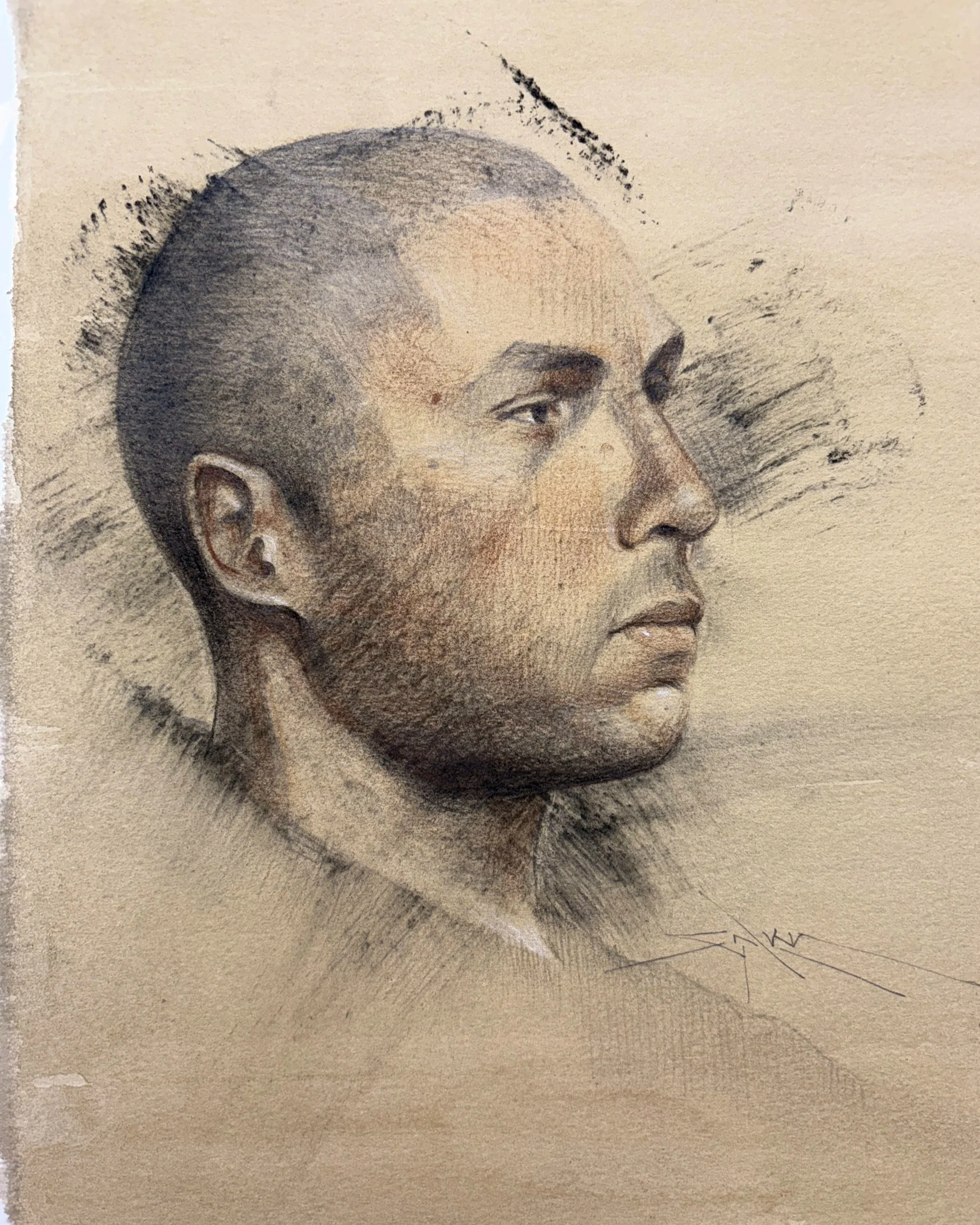 …mixed media on toned paper, 8.5” x 11”), 2026