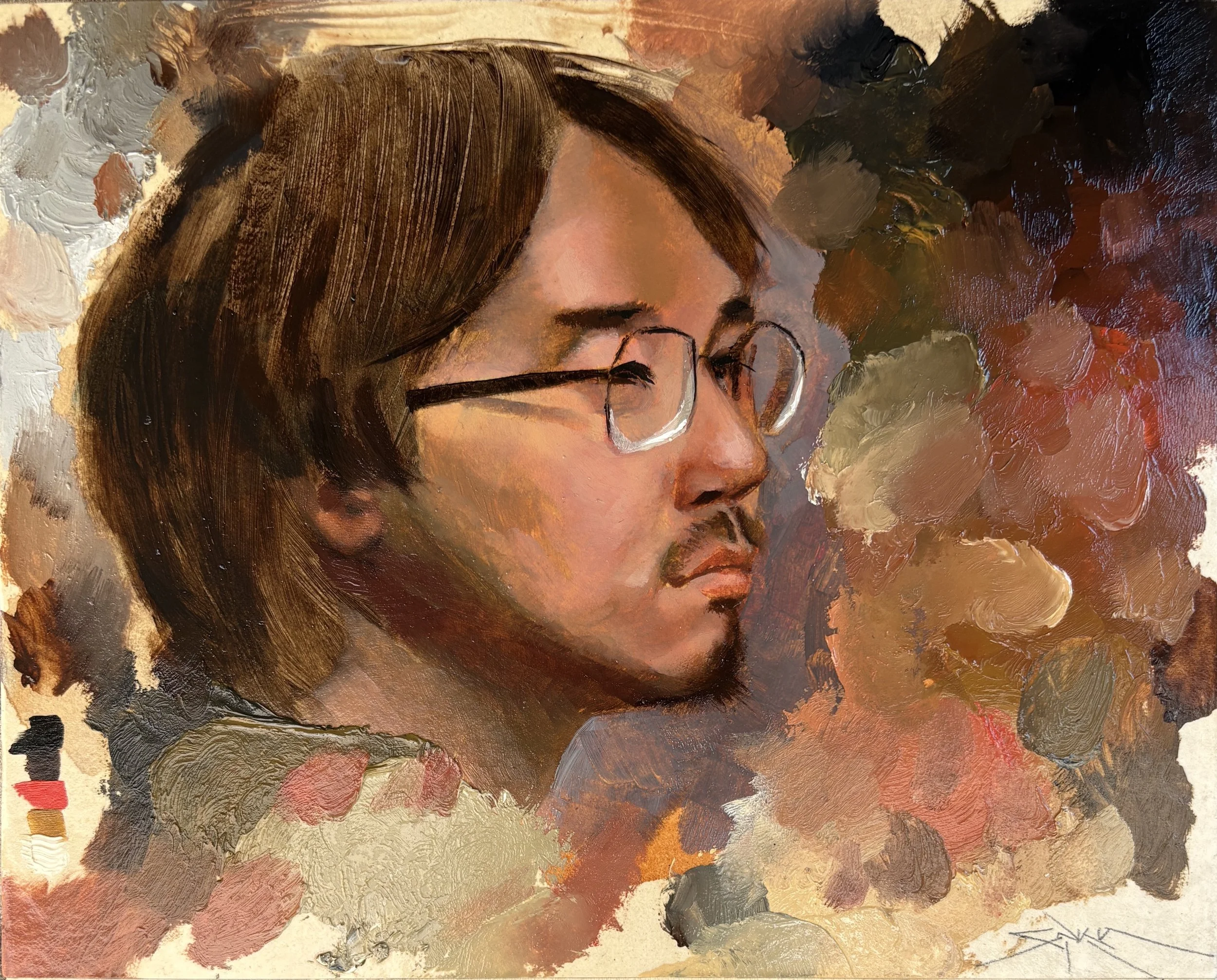 A Painter {Paperworks} (oil on paper mounted on panel, 8” x 10”), 2025