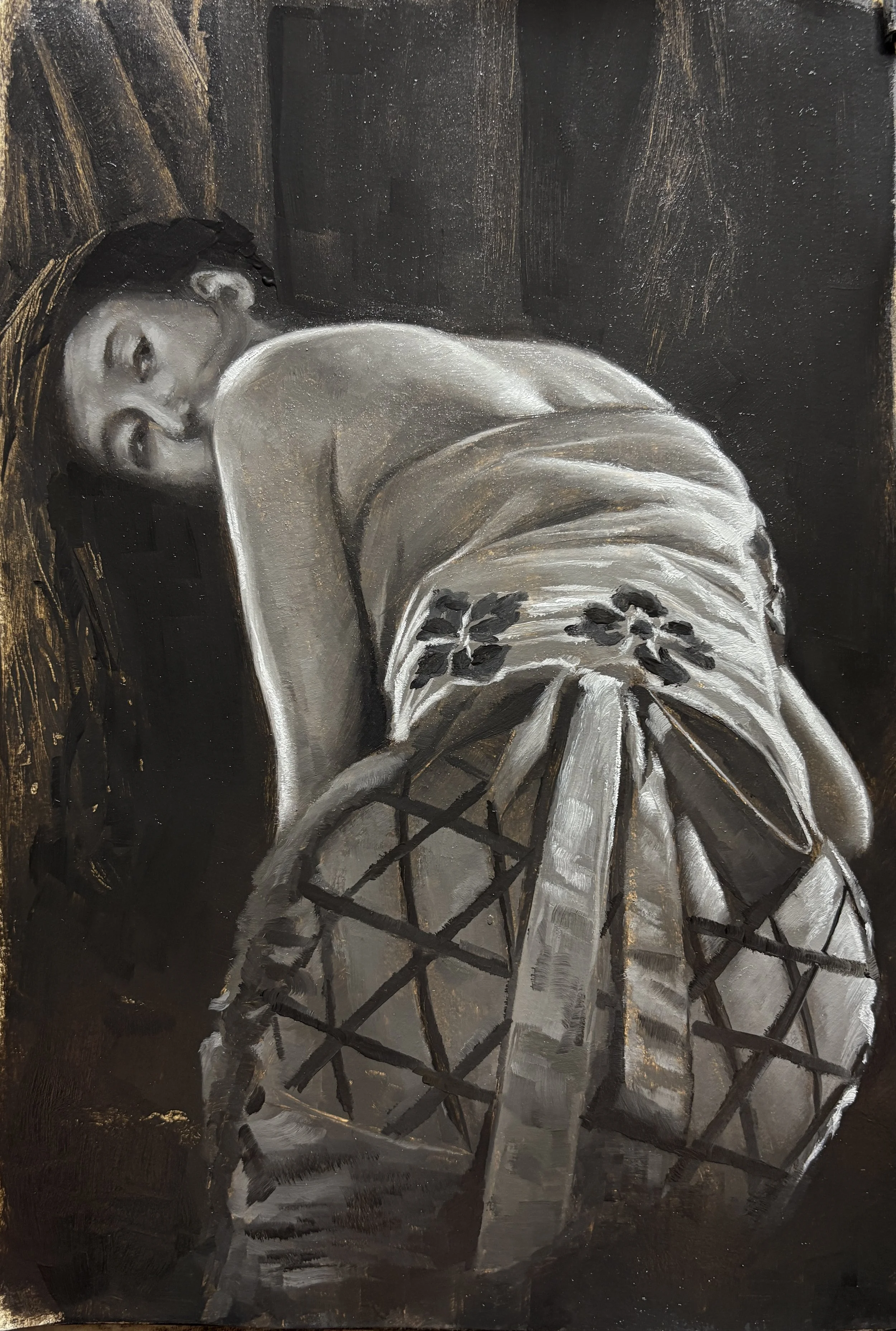 …oil on paper, 9” x 12”), 2025