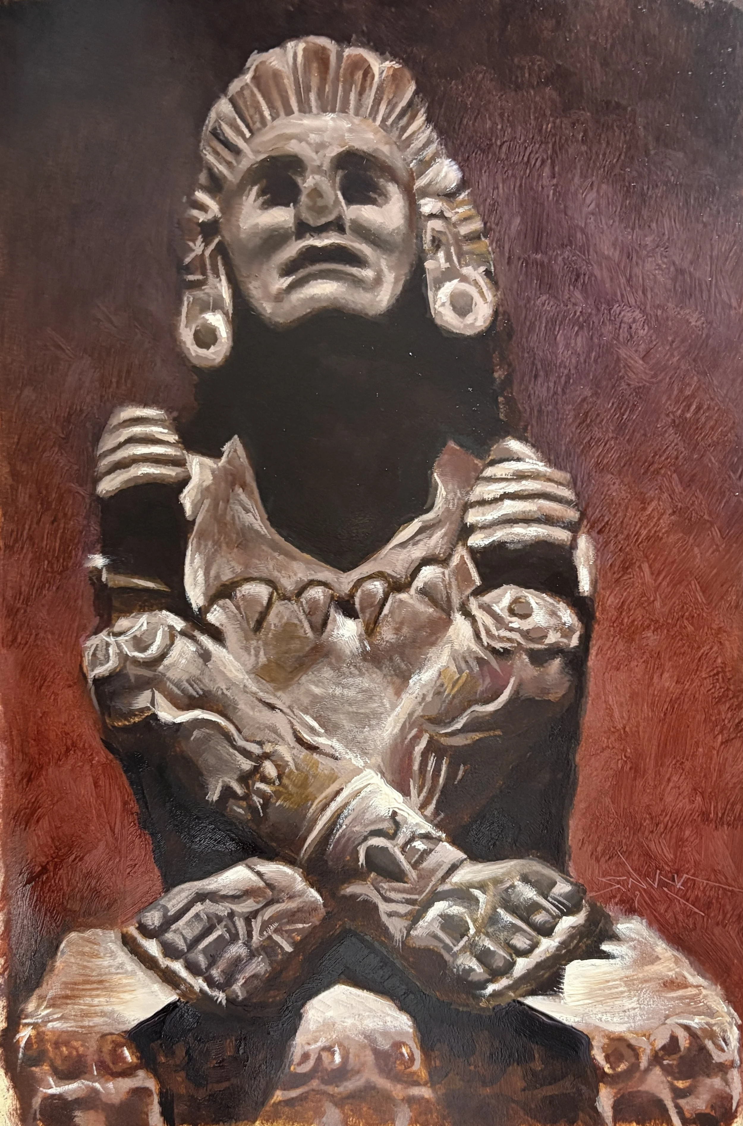 …oil on paper, 9” x 12”), 2025