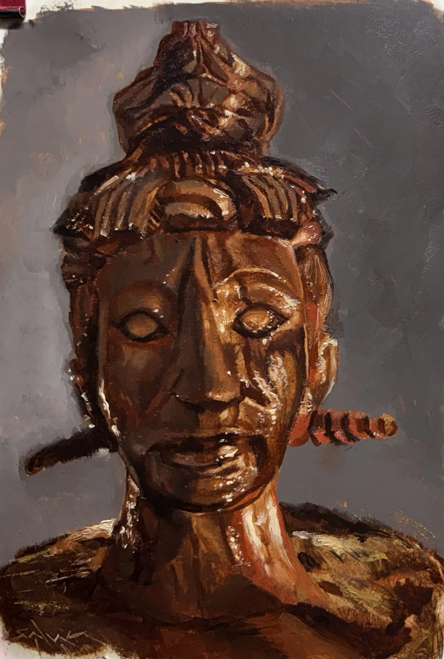 …oil on paper, 9” x 12”), 2025