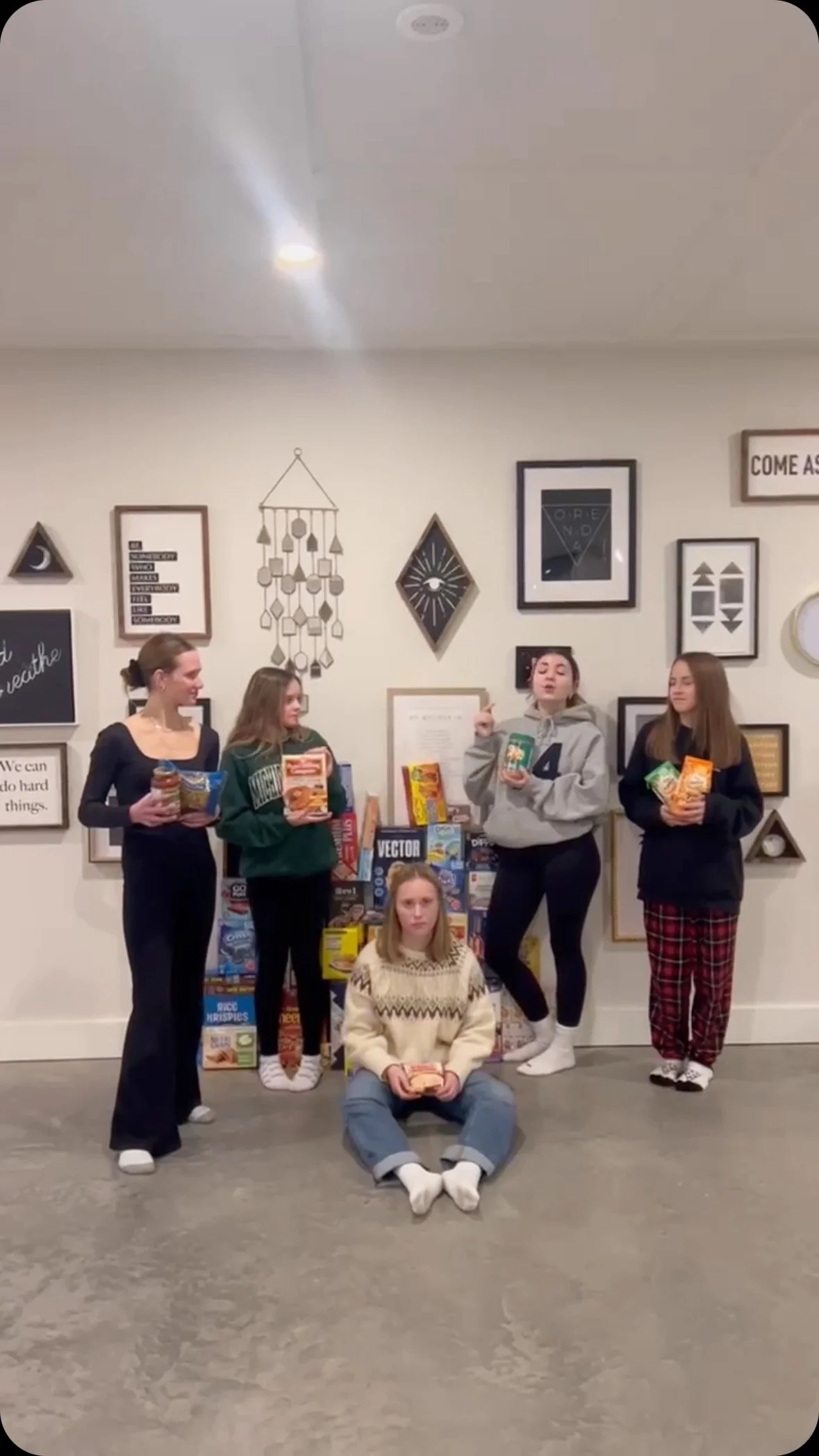 A large group of girls gathered together at the ORENDA studio