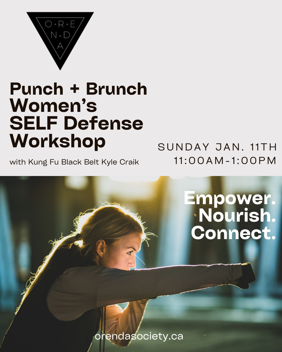 Punch+ Brunch Women’s SELF Defense Workshop Sunday Jan 11th 11:00-1:00pm