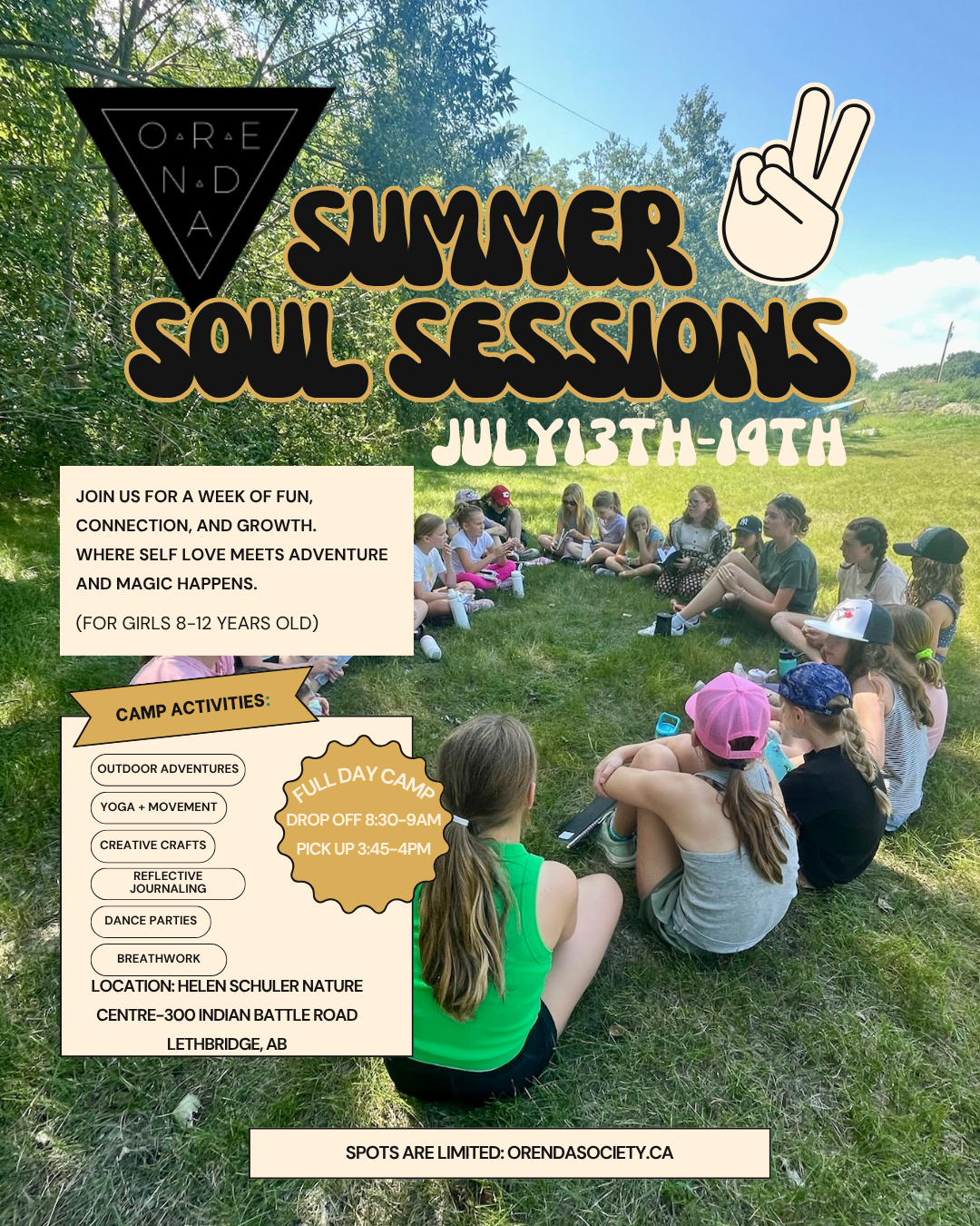 LETHBRIDGE: Summer Soul mini sessions  day camp 2026 July 13 &amp; 14th /GIRLS ages 8-12 