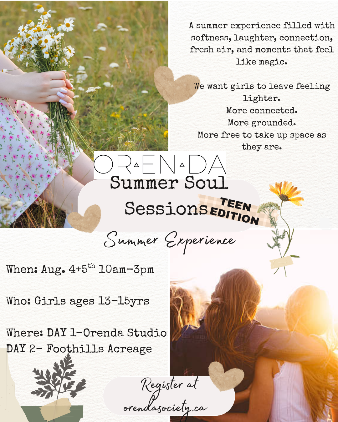 ORENDA Summer Soul Session                 TEEN EDITION- August 4th&amp;5th 10-3pm