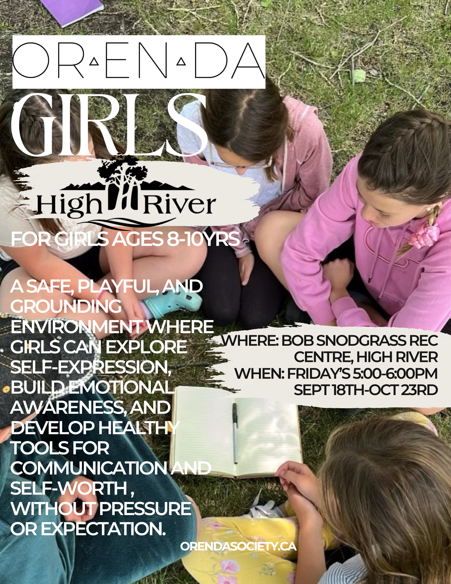 High River x ORENDA Girls ages 8-10 Fridays Sept 18th-Oct 23rd, 2026                                                                    5:00-6:00pm