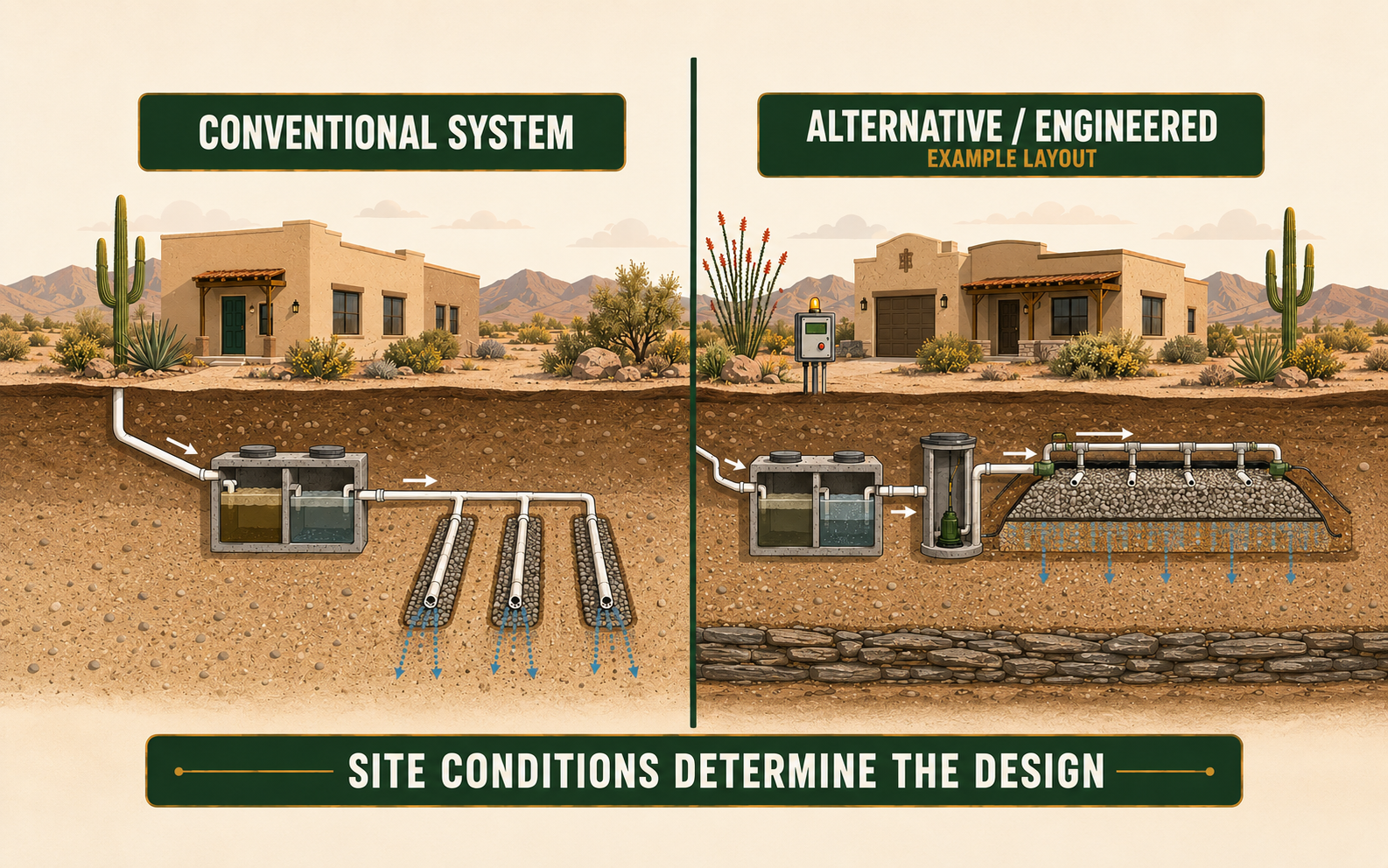 Conventional vs. Alternate Septic Systems