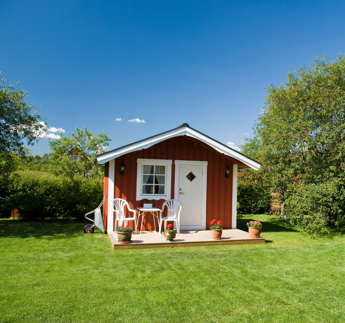 Small detached guest house or accessory dwelling unit on a residential property