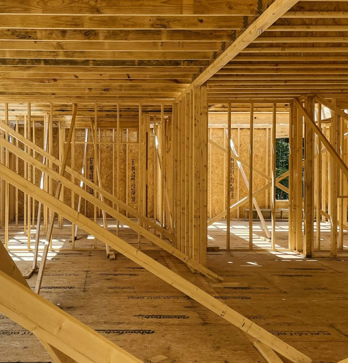 New home under construction in Arizona during site and septic planning