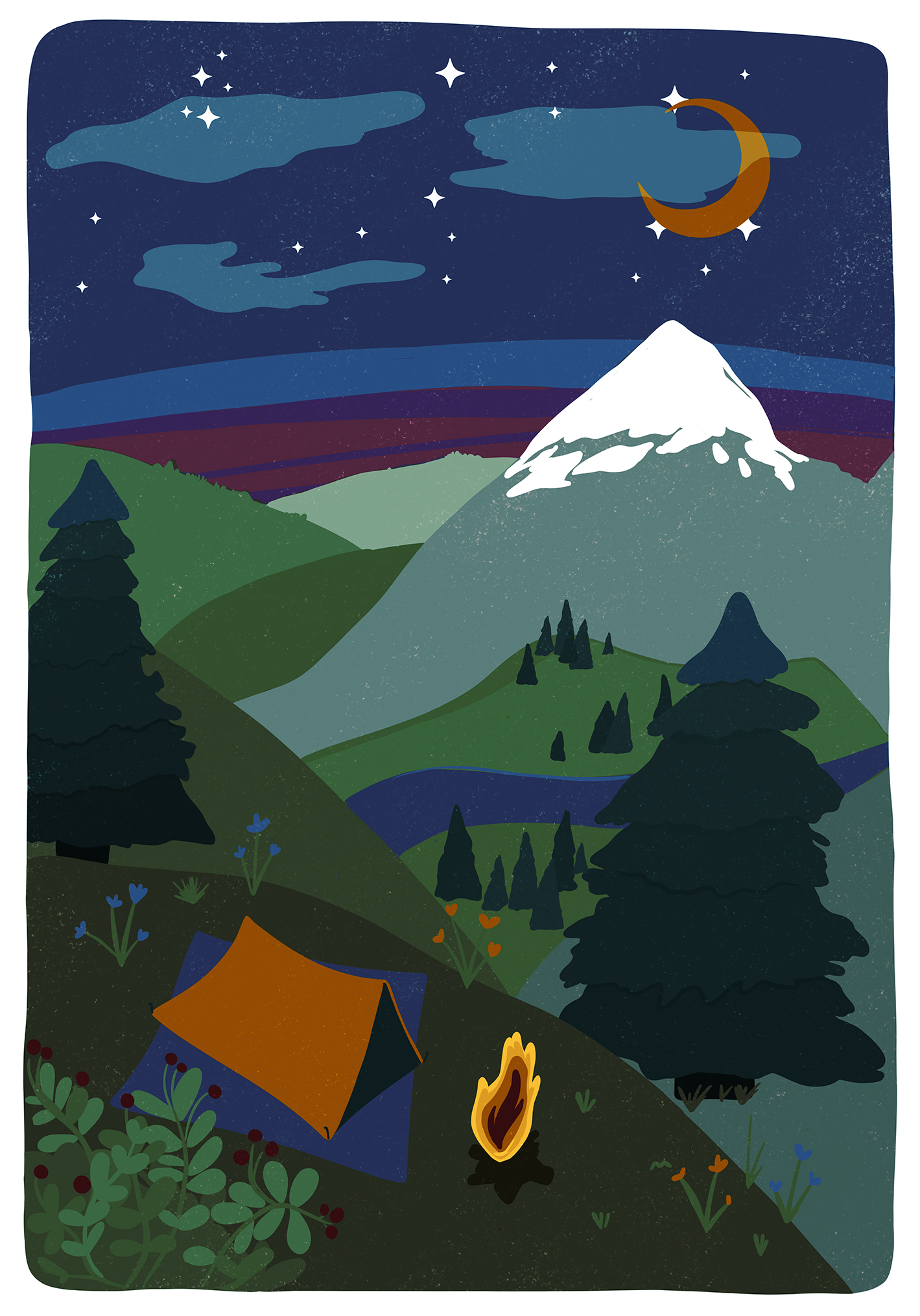 Camping | Illustrator | Procreate | 2023