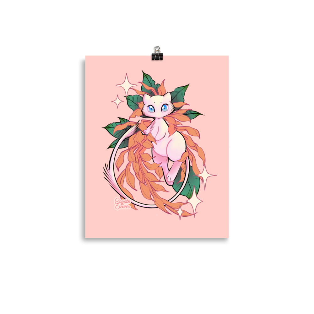 Mew Floral Art Print
