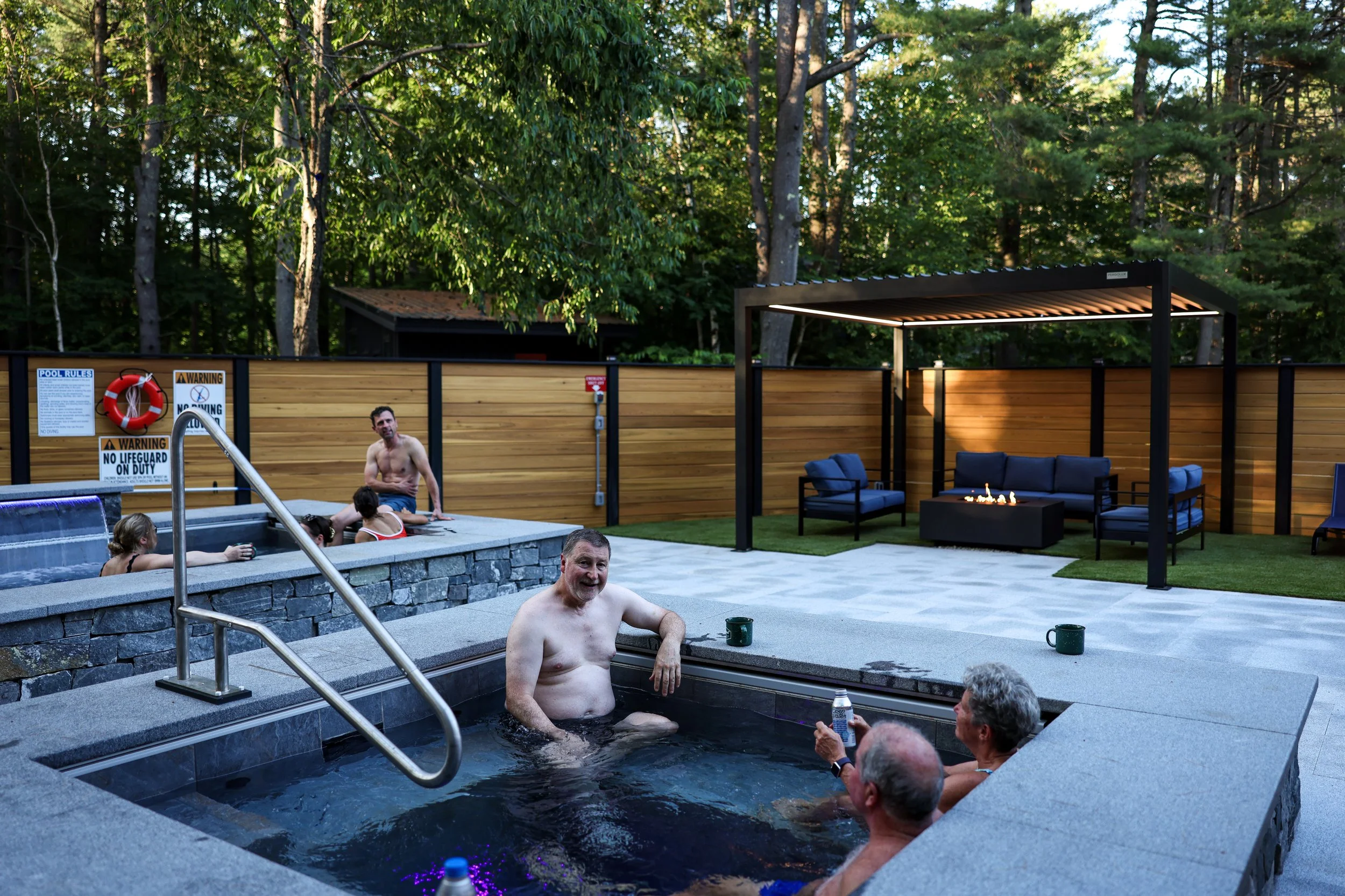 [raised][dual-pools][fitness-wellness]YEAR-ROUND HOT TUB RELAXATION AT DESERT OF MAINE CAMPGROUND