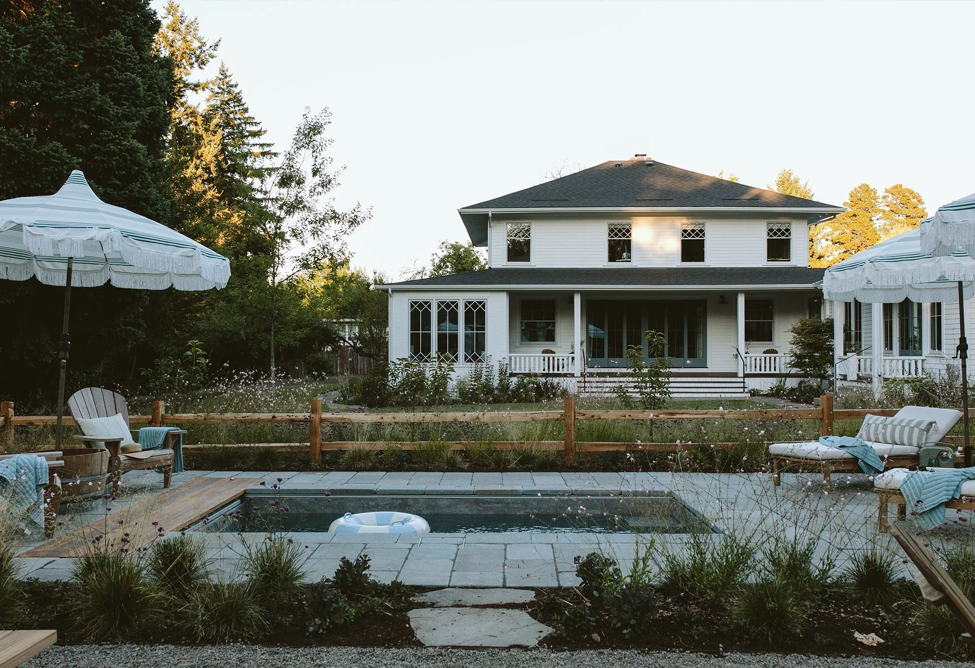 Emily Henderson’s backyard plunge pool design is compact to fit beautifully into a family-sized yard.