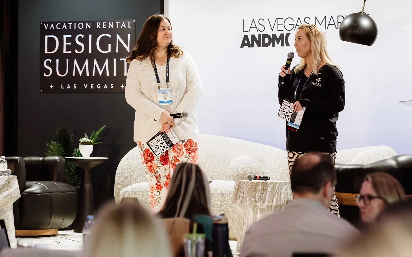 Panel discussion at the Vacation Rental Design Summit in Las Vegas highlighting trends in high-end short-term rental amenities.