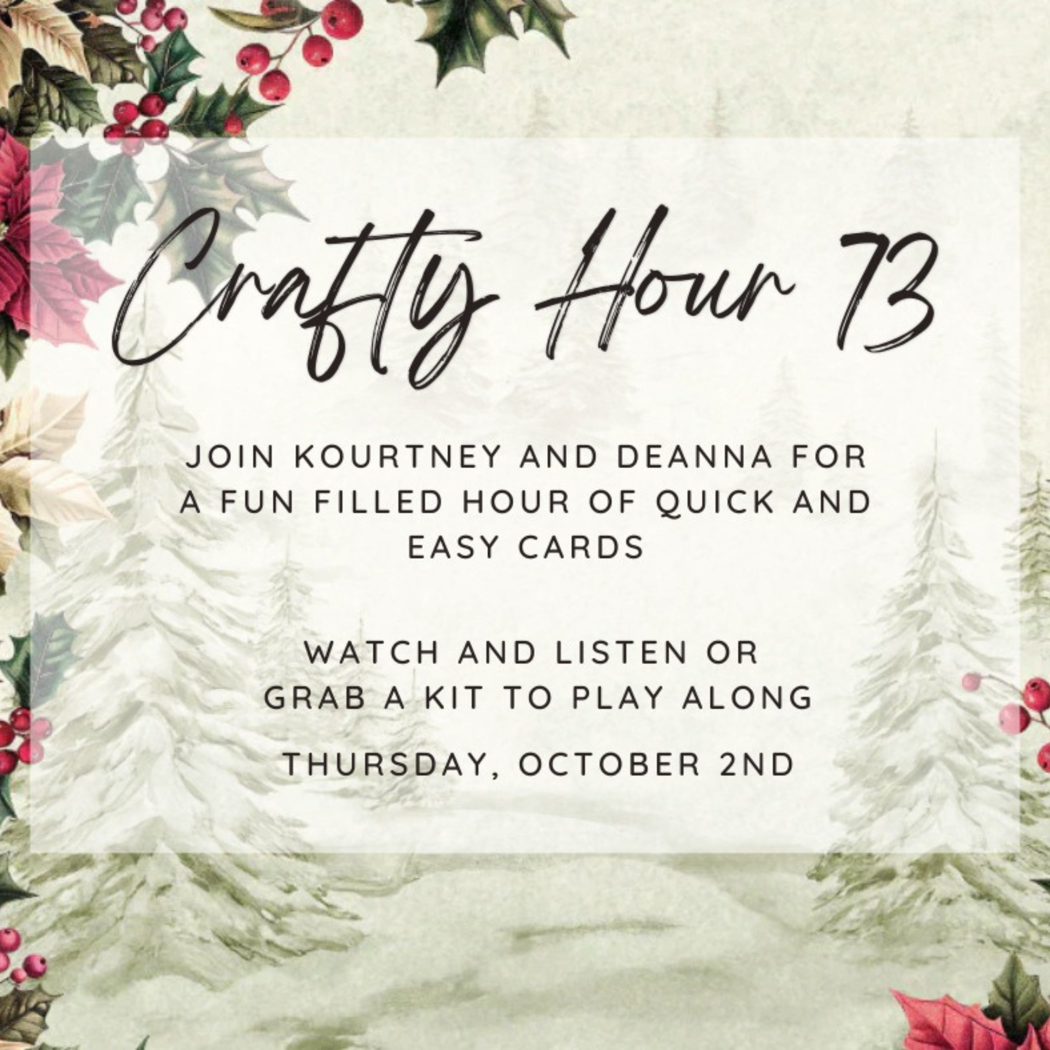 Crafty Hour 73 $28.00+taxes