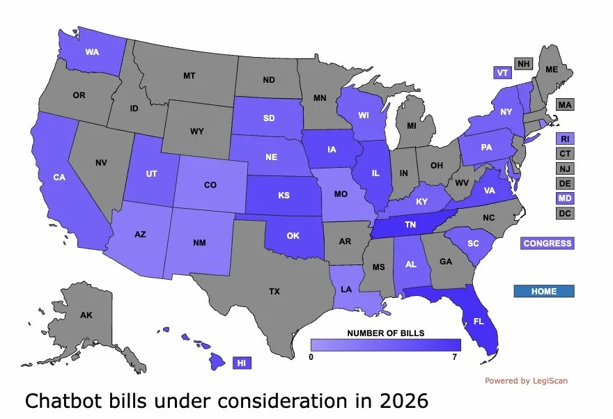 Chatbot bill surge: Nationwide concern spurs 78 proposals in 27 states