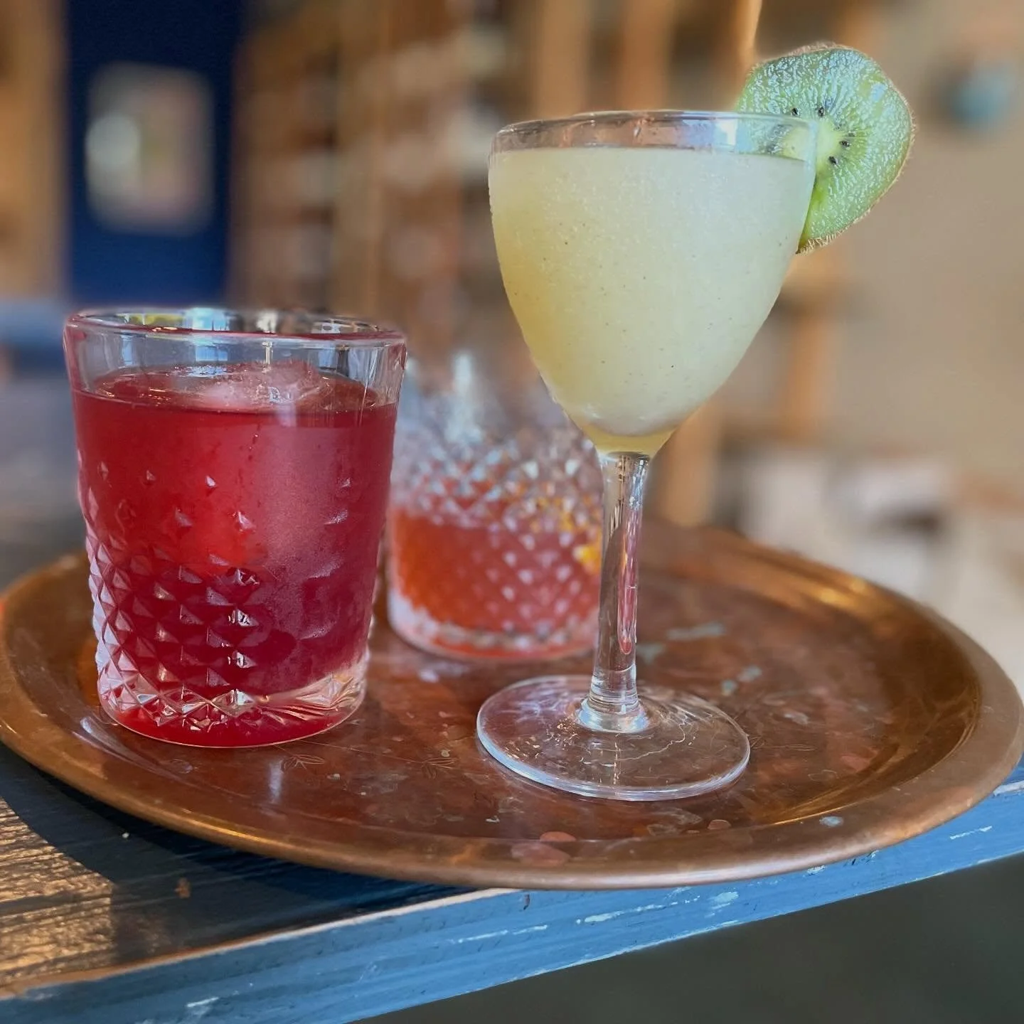 Last week for these three (and a few more) to make room for some new and old spring sippers 🌷

vampire empire 🧛&zwj;♀️mezcal, smith &amp; cross rum, ancho reyes,
blood orange, lime, cold brew, demerara
@highonhannah 

duck around and find out 🦆 