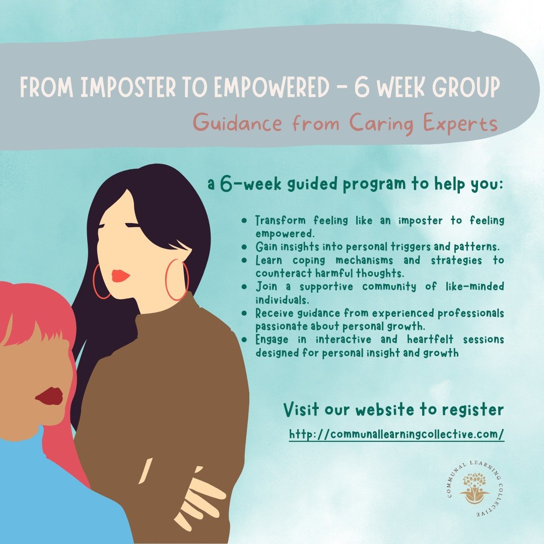 3 weeks to go until we start the journey from Imposter to Empowered! 

Spots are limited, and trust me, you'll want in on this. Let's tackle those doubts together.

To sign up, visit our website, http:communallearningcollective.com
For exclusive upda