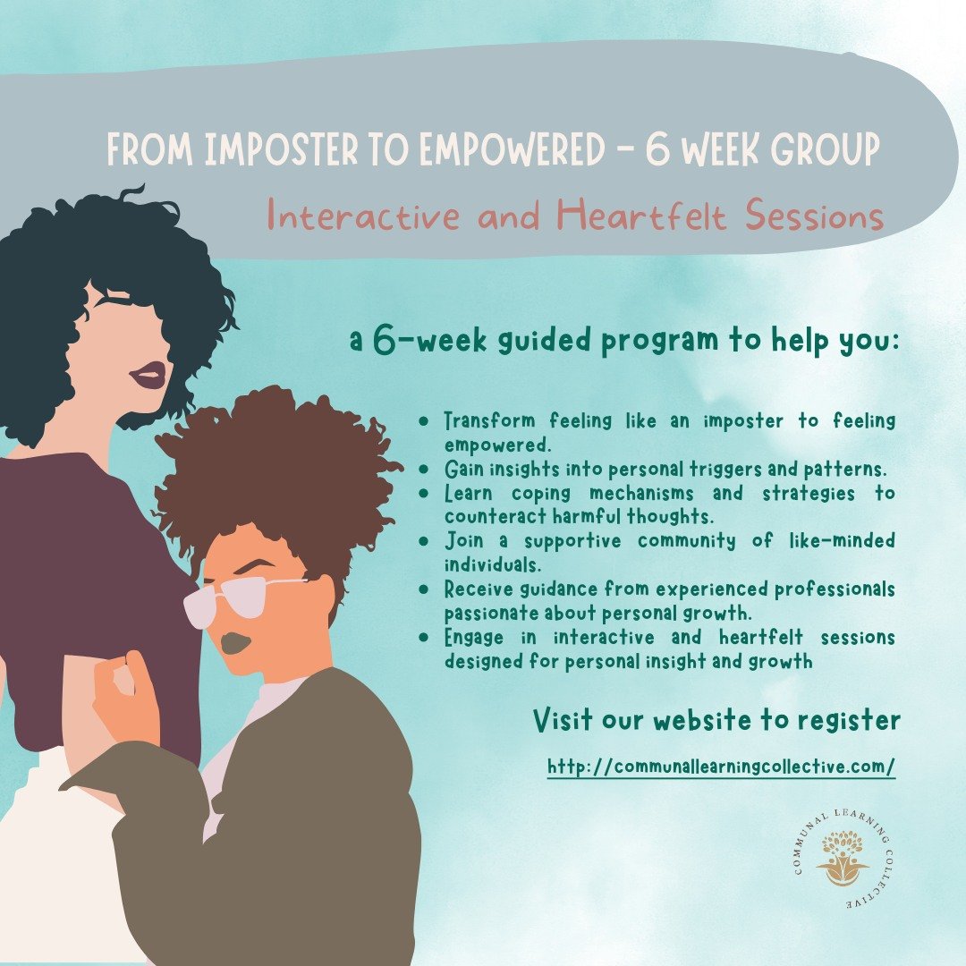 Got questions about our Imposter to Empowered group? Drop them below! 🤔 

Here's a common one: 'Do I really need this?' If you've ever felt like you don't deserve your success, the answer is yes.

To sign up, visit our website, http:communallearning