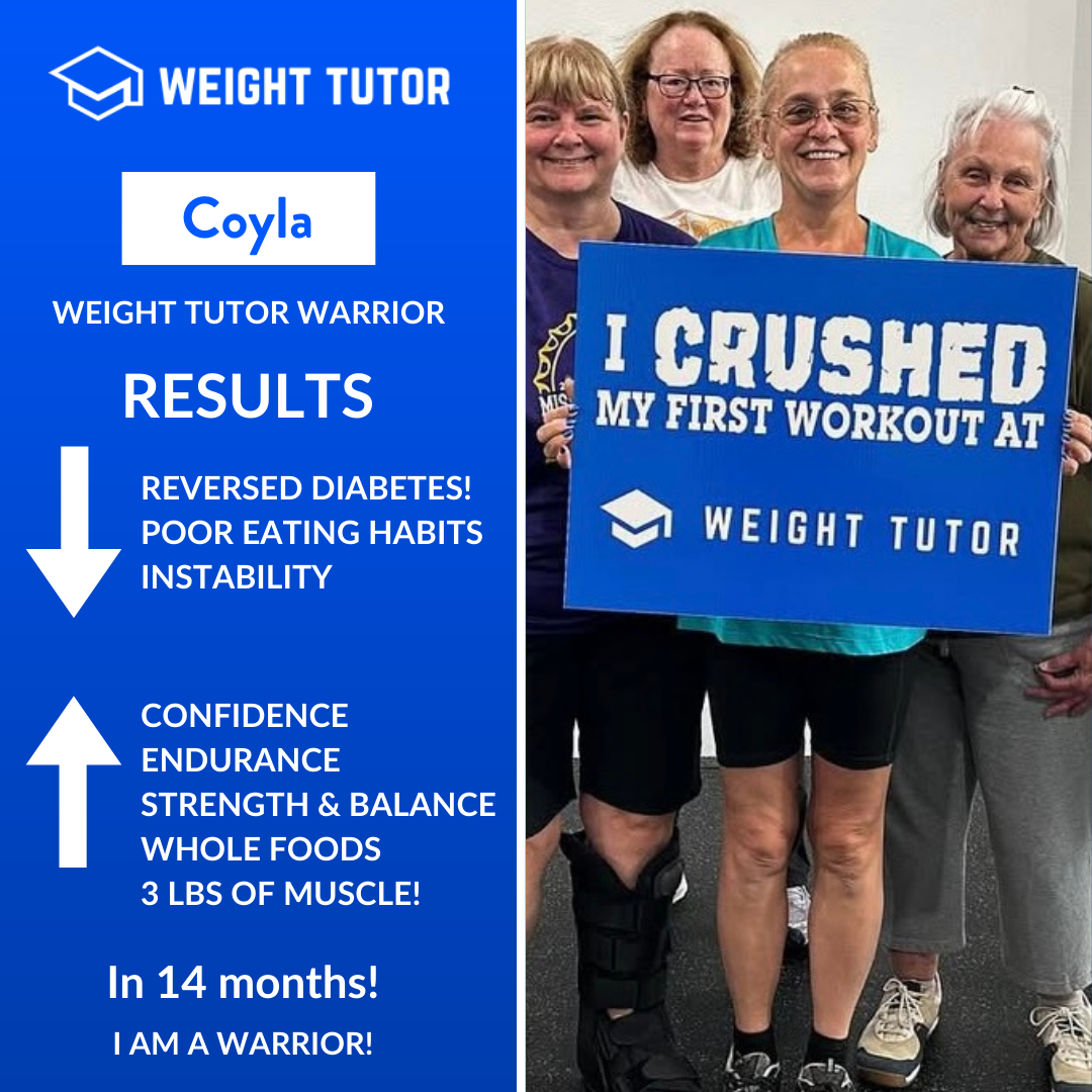 Coyla’s journey highlights the power of consistency and strength training. Over 14 months, she reversed diabetes, improved stability, and built strength and endurance. By shifting to whole foods and gaining muscle, she laid the foundation for lasting