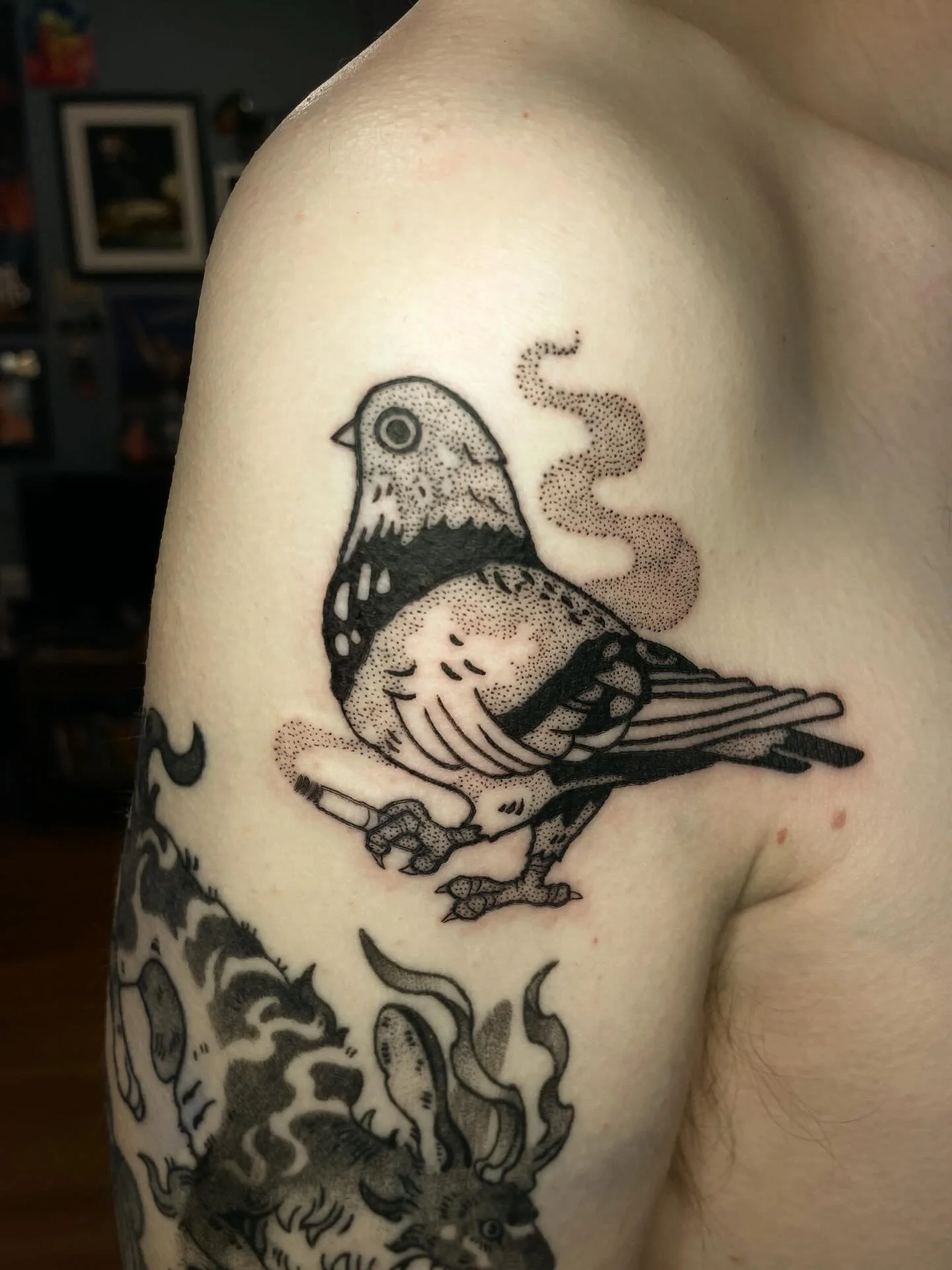 I think I'm just gonna be an anti-audio rebel and see how it takes for ig to make me disappear!

Anyways here's a lovely pigeon for my lovely partner (don't smoke fellow kids!) In case you didn't know, my books are still SUPER open and I'd love to do
