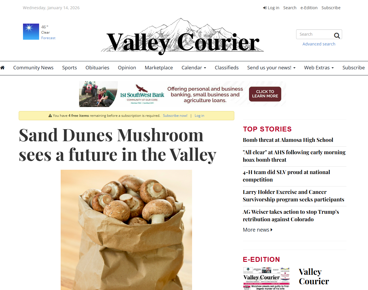 Valley Courier Article