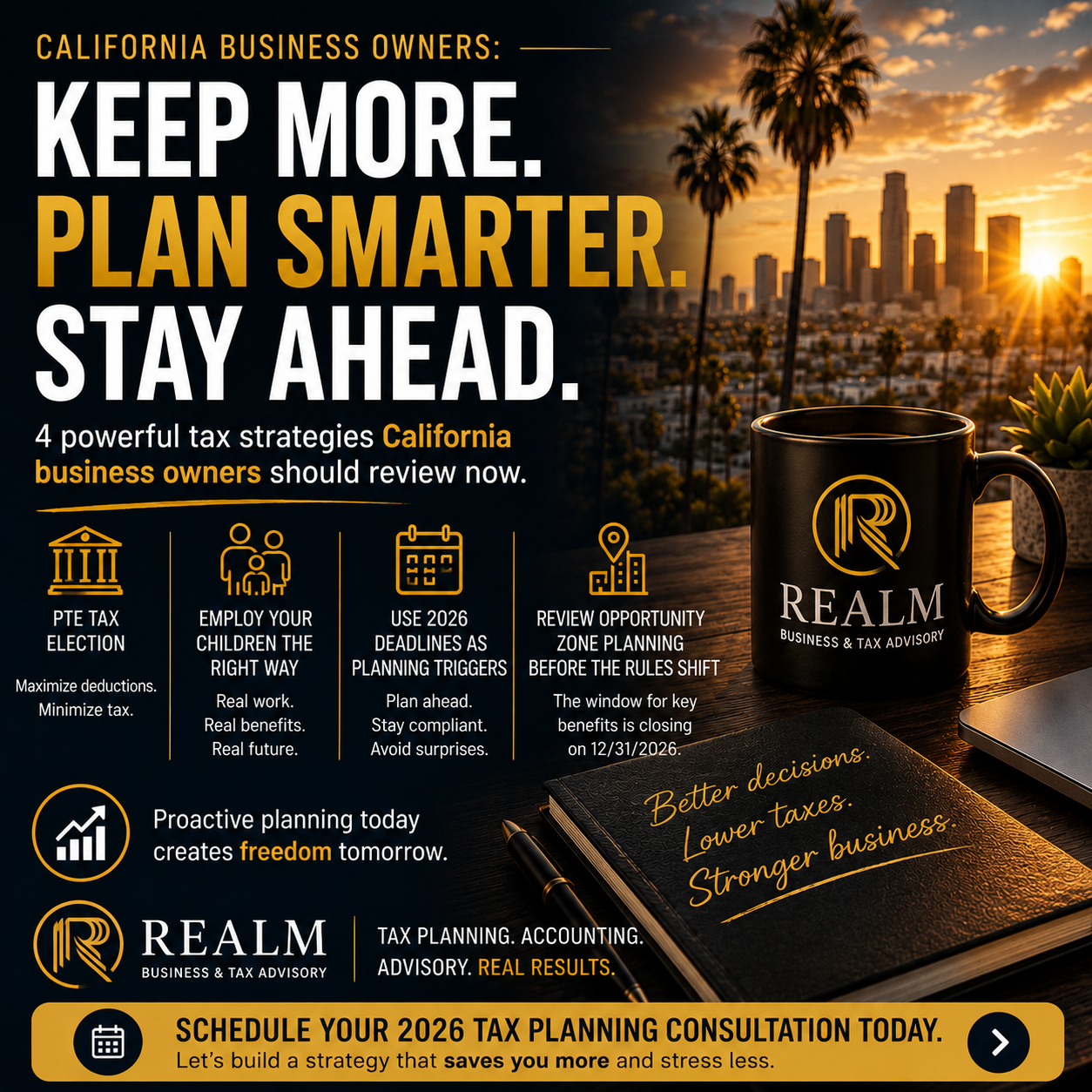 2026 Tax Planning for California Business Owners: 4 Strategies to Review Now