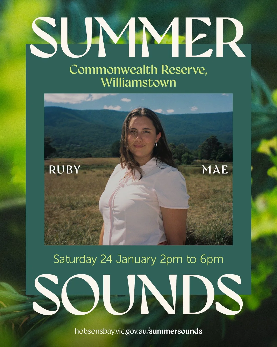 Summer Sounds returns this Saturday with a mix of soul, pop and indie tunes at Commonwealth Reserve, featuring @kylieauldist, @velvetbloom.music and @rubymaemusic!

🎶

Melbourne artist and Wiradjuri woman, Ruby Mae, blends nostalgia with a fresh per