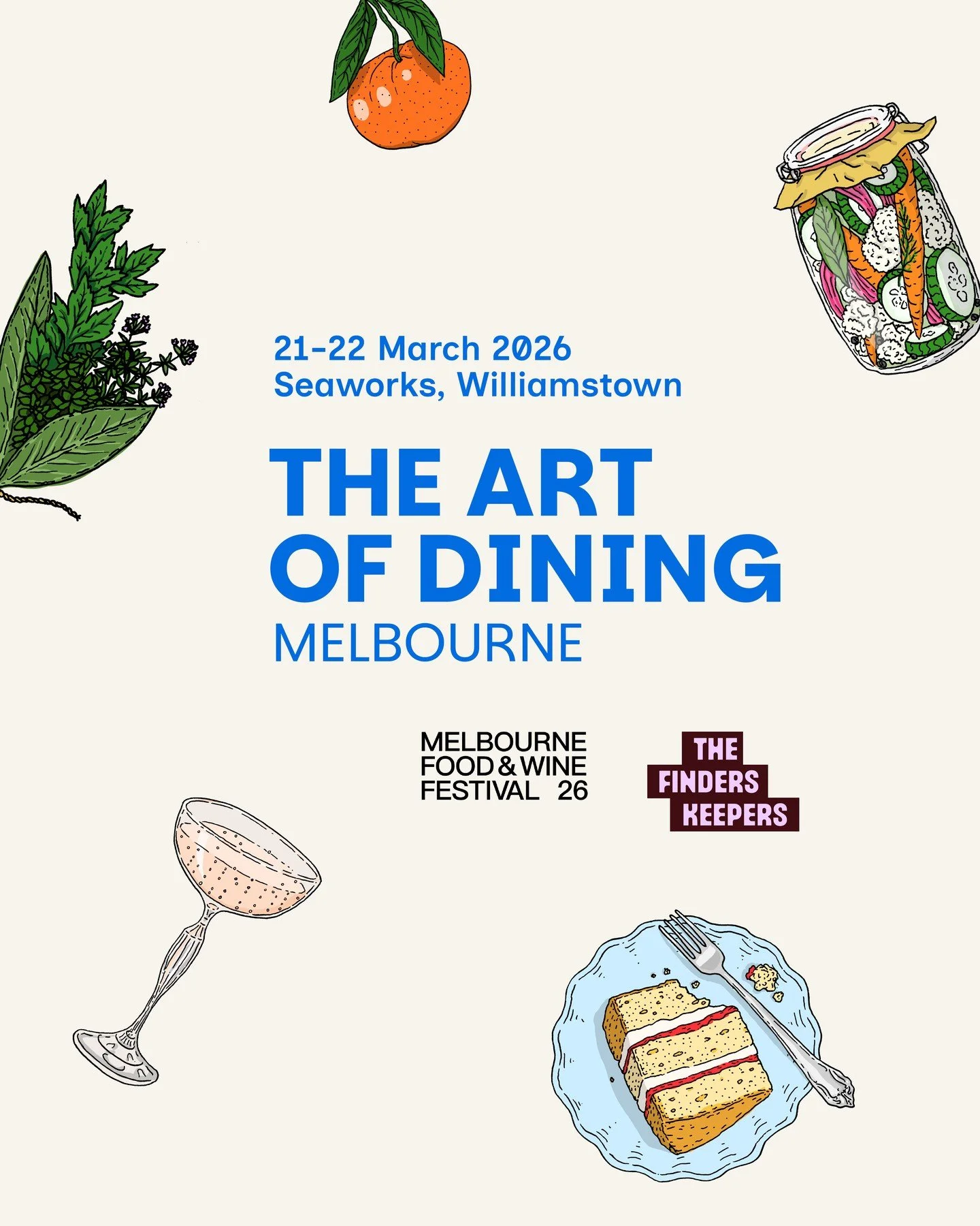 @thefinderskeepersmarket presents 'The Art of Dining' &ndash; a design-led exploration of food, coming to @seaworkswilliamstown as part of Melbourne Food &amp; Wine Festival (@melbfoodandwine) 🍽️✨⁠
⁠
Bringing together food and drink makers (plus des