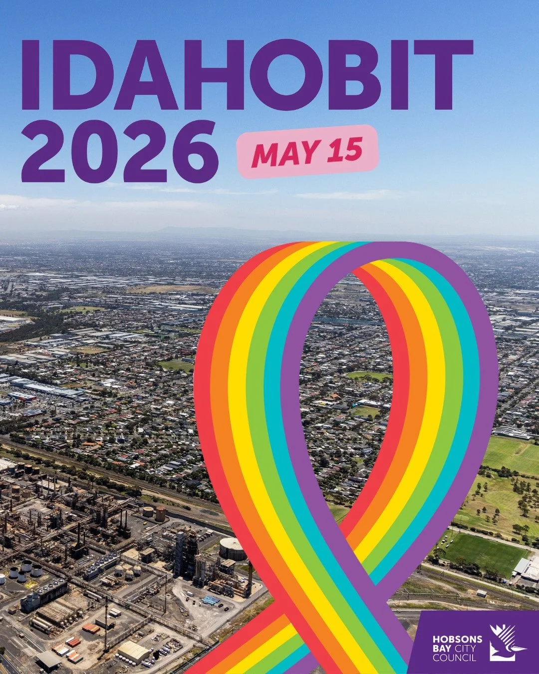 International Day Against Homophobia, Biphobia and Transphobia (IDAHOBIT) is this week! Join us to celebrate LGBTIQA+ communities at events happening in Hobsons Bay 🌈⁠
⁠
Flag-raising ceremony with morning tea⁠
📆 Friday 15 May, 10.45am-11.45am⁠
📍 H