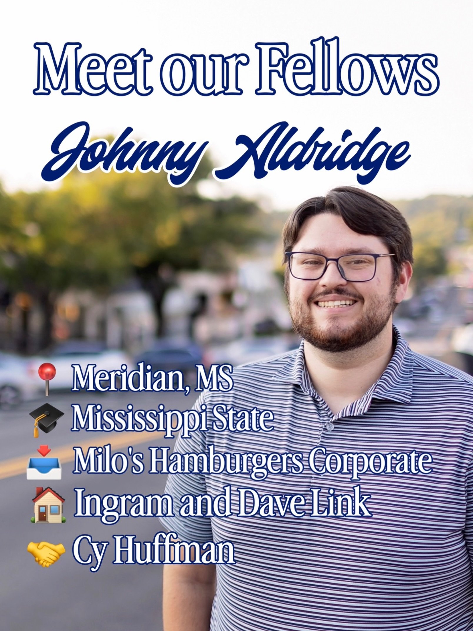 Fellows Friday!! We are so happy to have Johnny Aldridge as part of our 2nd Iron City Fellows class! Johnny is a Meridian, Mississippi, native and recent graduate of Mississippi State. He&rsquo;s working at @milosburgershop corporate headquarters, an