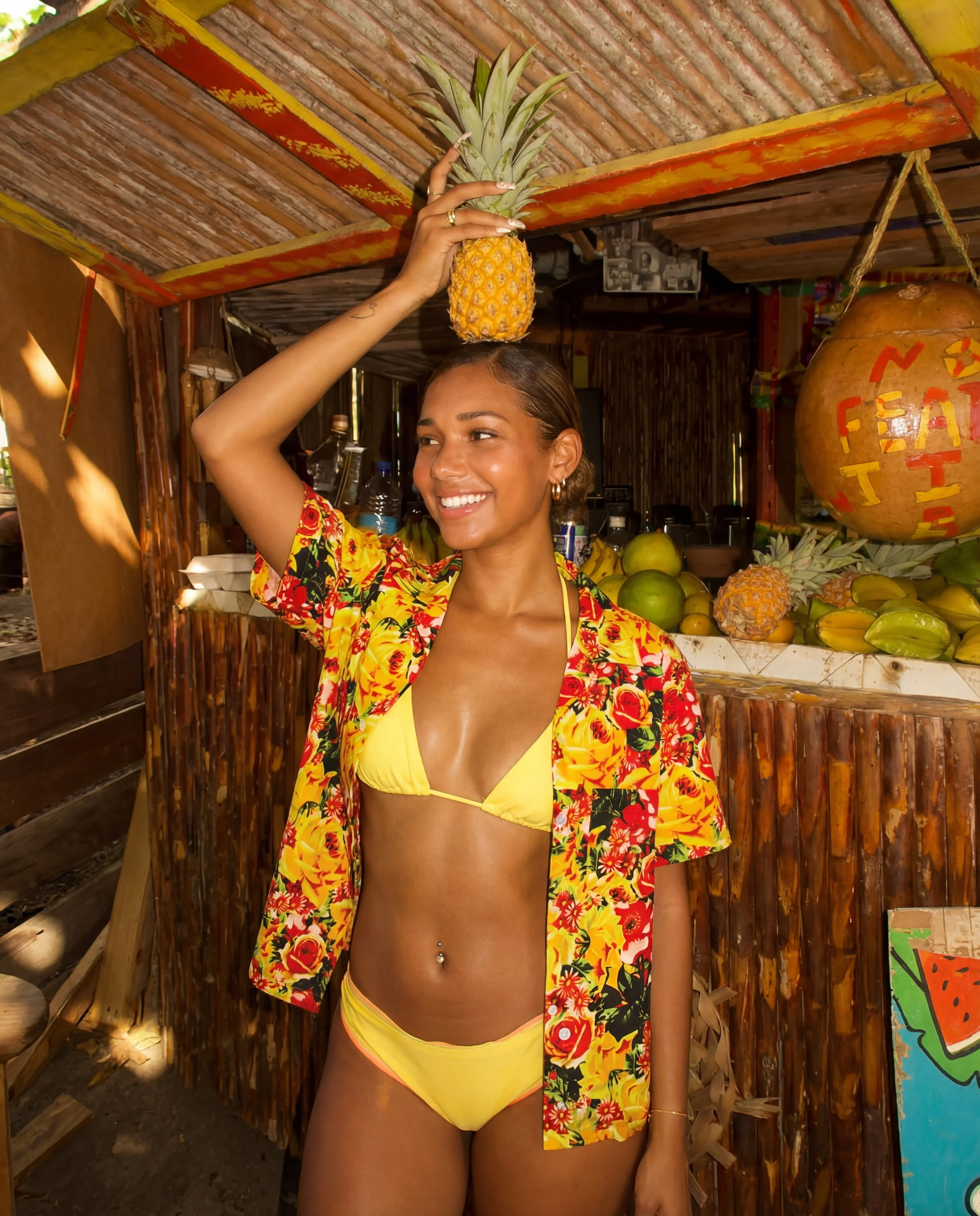 Pineapple Smiling in Yellow Bikini.jpg