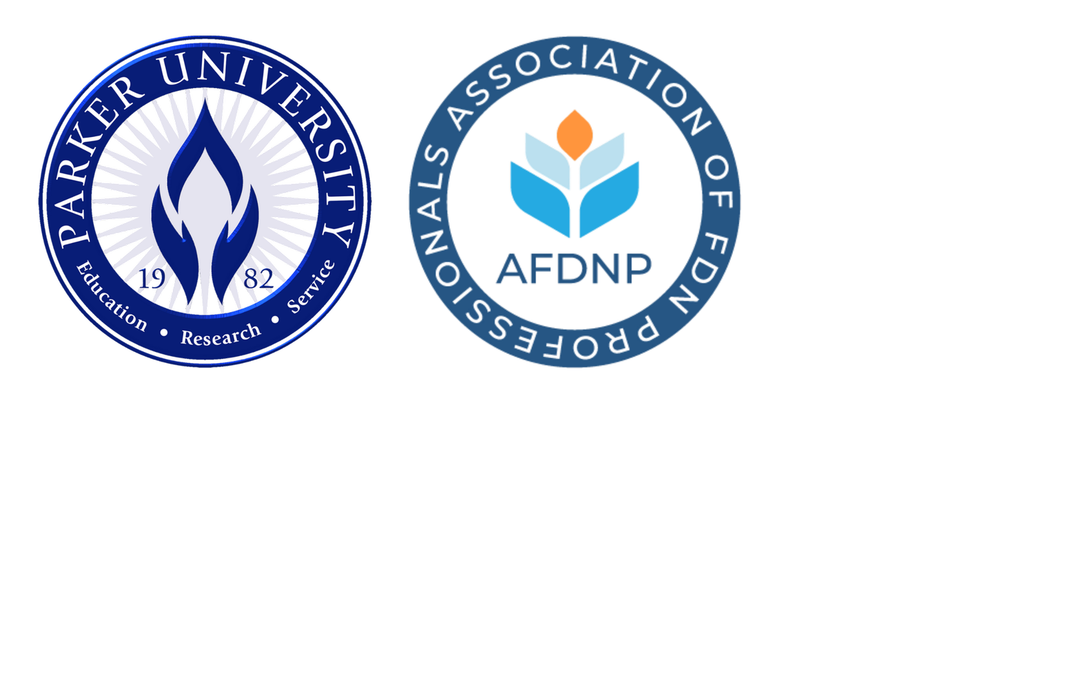 Logos of Parker University and the Association of Functional Diagnostic Nutrition Practitioners Logo