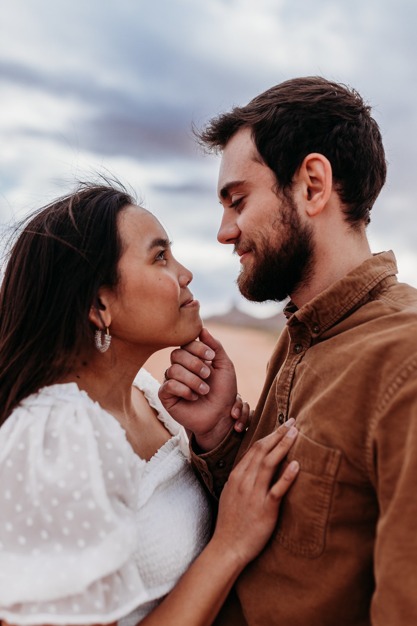biracial couple in monument valley