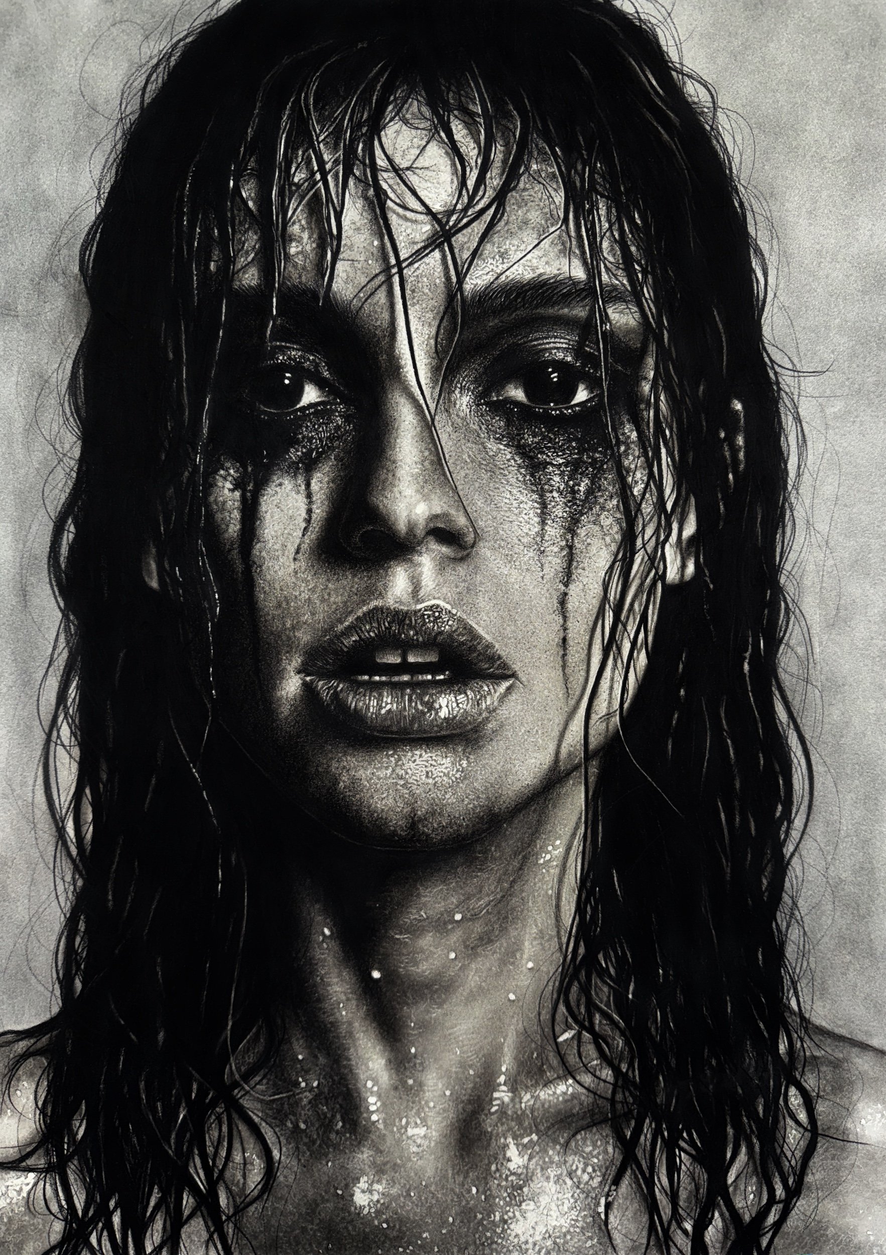 Loud Silence 18x24in Charcoal