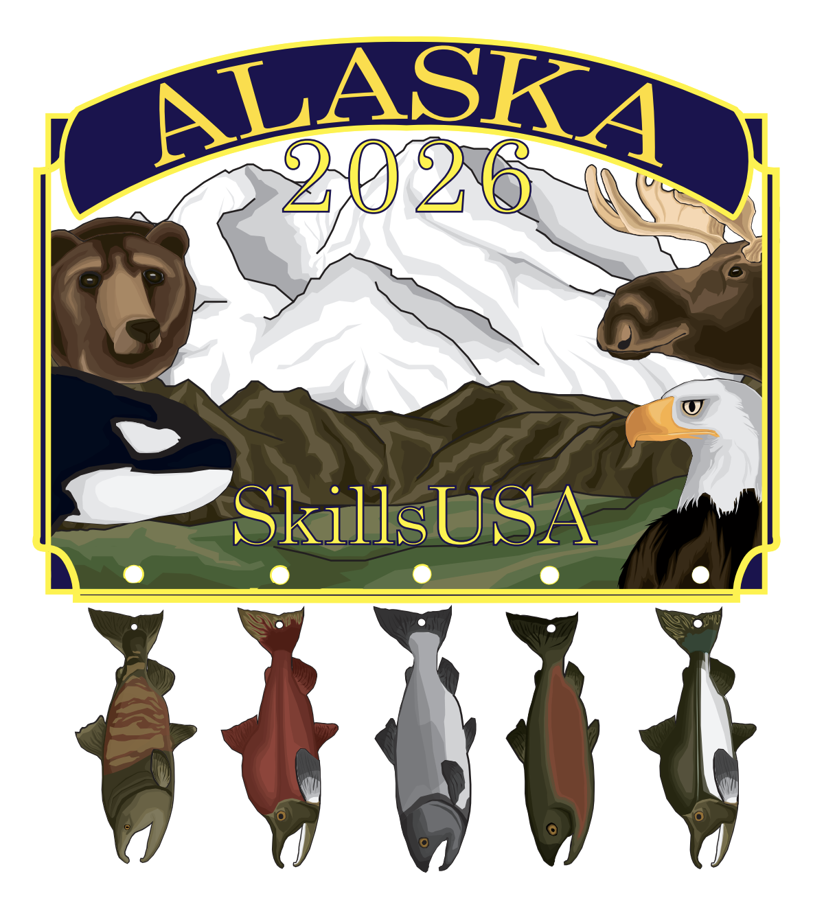 Kayla Swazer's pin design, which won the 2026 Alaska SkillsUSA competition
