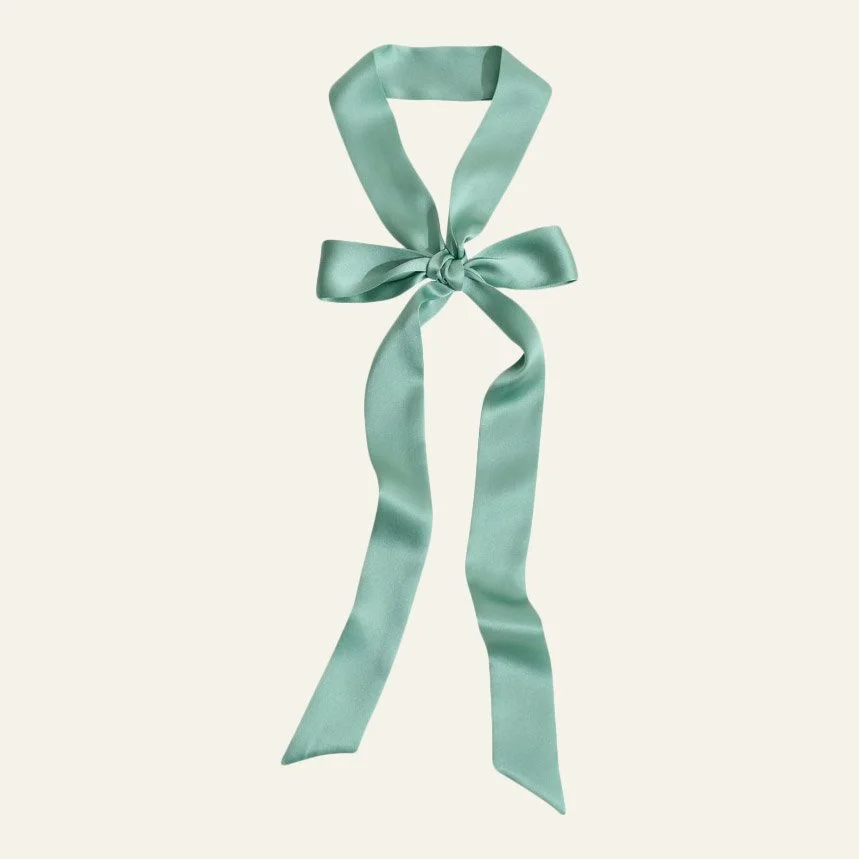 Jaded Sage Silk Ribbon Scarf