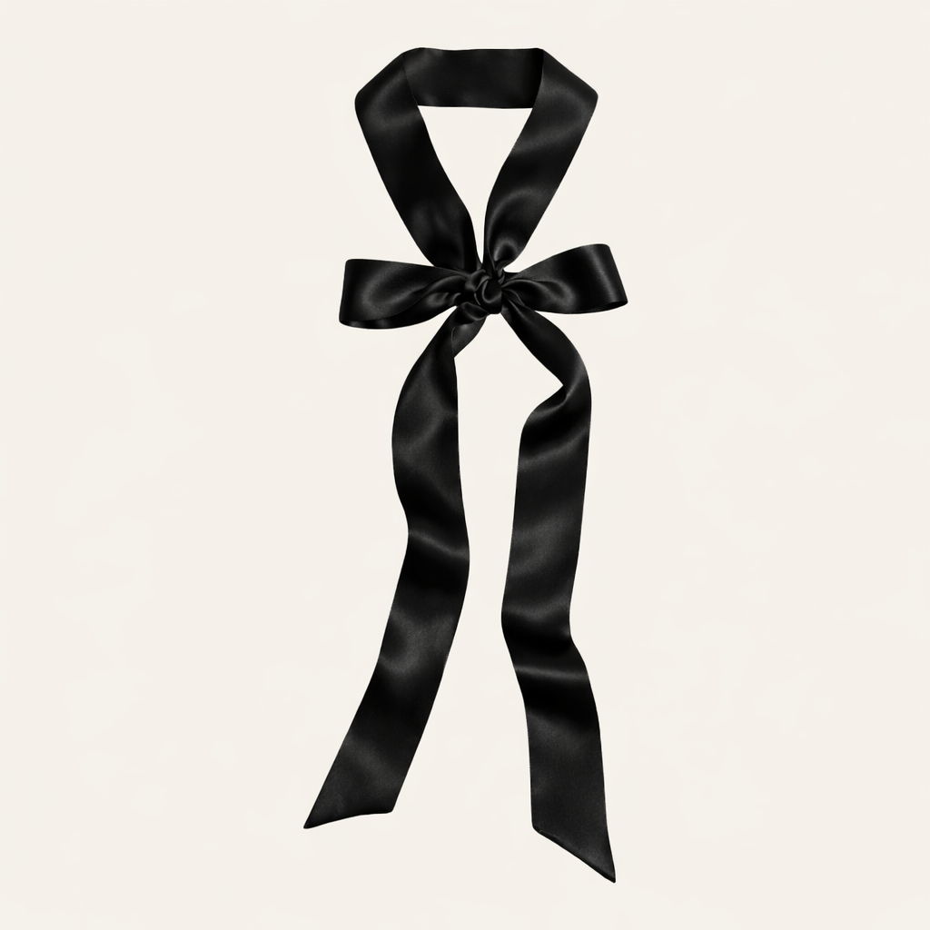Elegant black silk bow on off-white.png