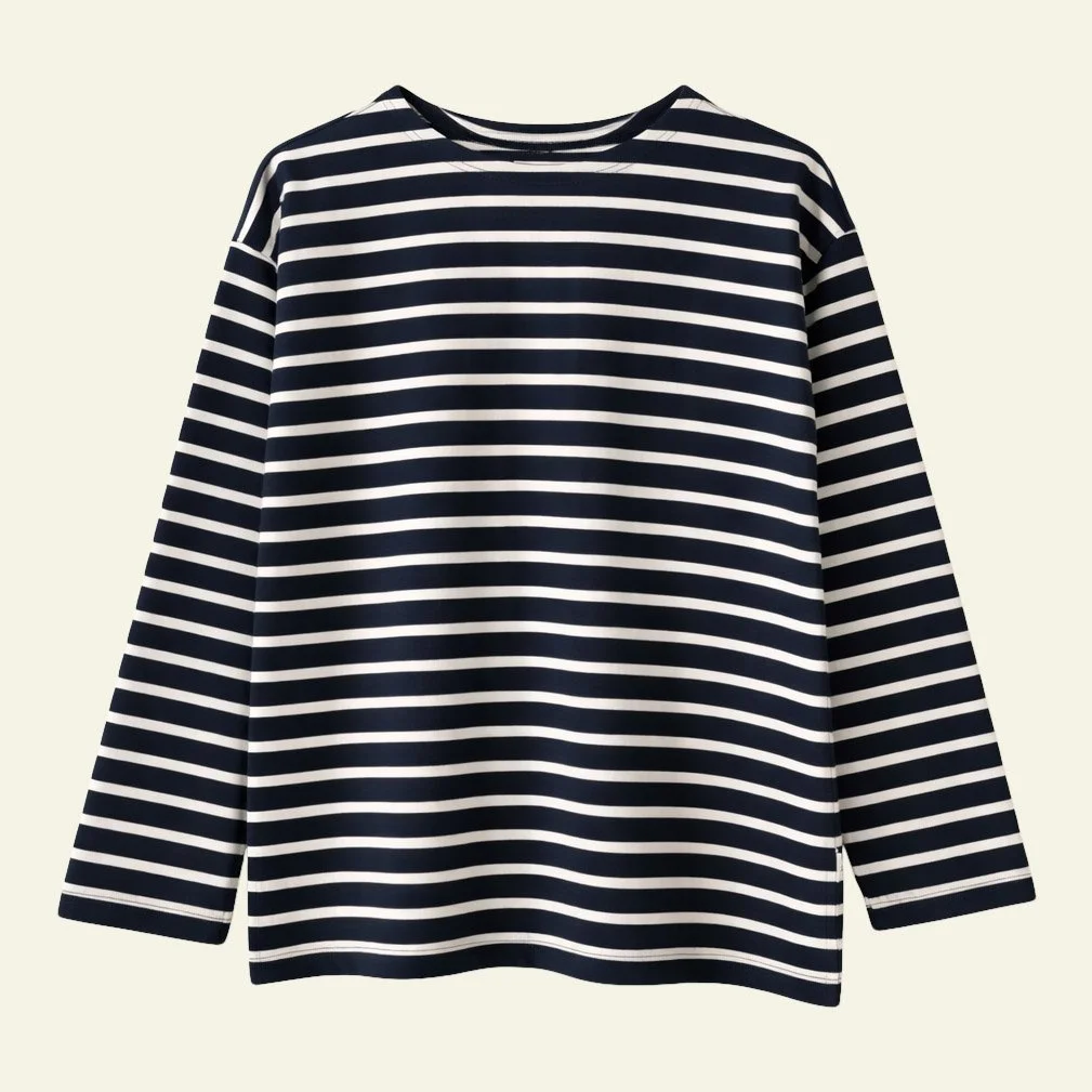 Navy  + White Marseille Top