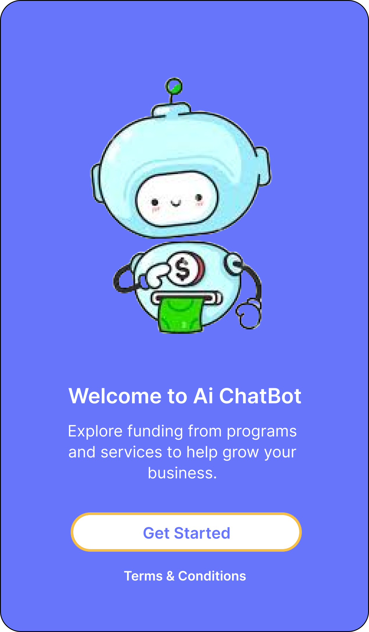 ChatBot Get Started Screen