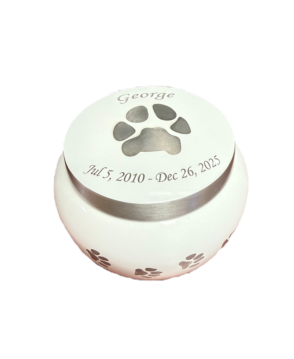Your Pet's Pawprint On An Urn Or Keepsake