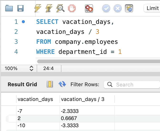 DIVISION Operator SQL Data Trail Mix Division operator sql data trail mix
