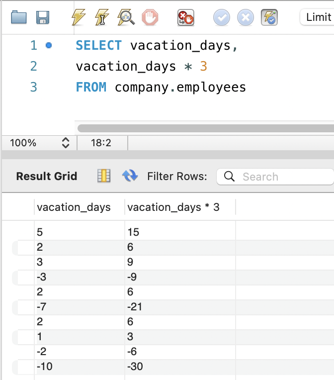 MULTIPLICATION Operator - SQL — Data Trail Mix