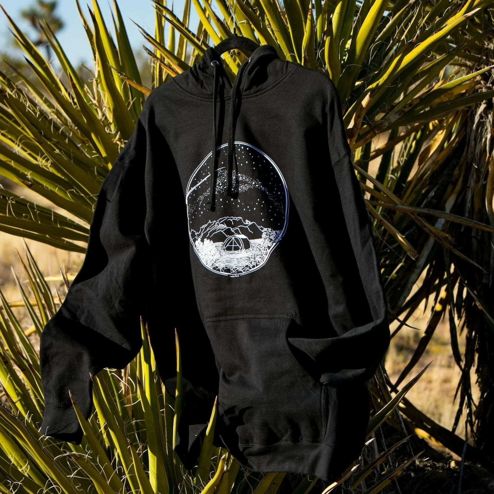 Desert Camping Glow in the Dark Hoodie - Black