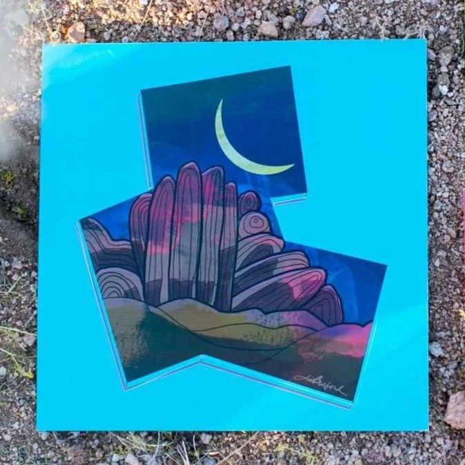 Monzogranite and Moon Print