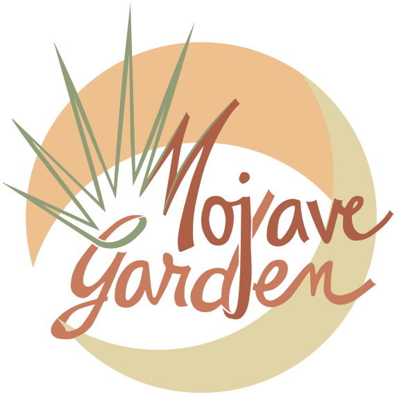 Logo for Mojave Garden featuring stylized desert plants and a circular background