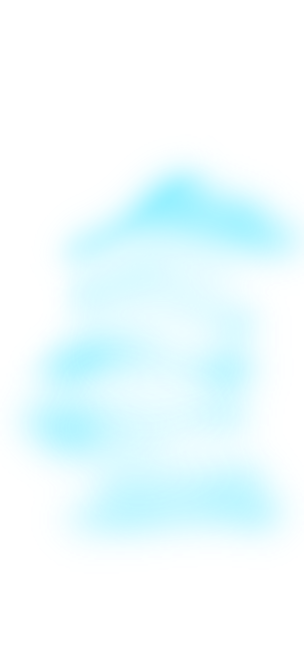 Abstract digital hologram with glowing blue hues on a black background.