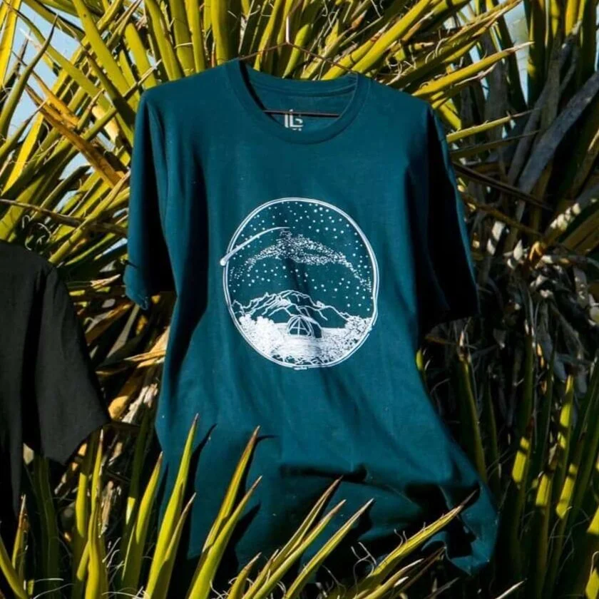 Desert Camping Glow in the Dark T-shirt - Ocean Blue