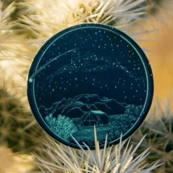 Desert Camping Glow in the Dark Sticker